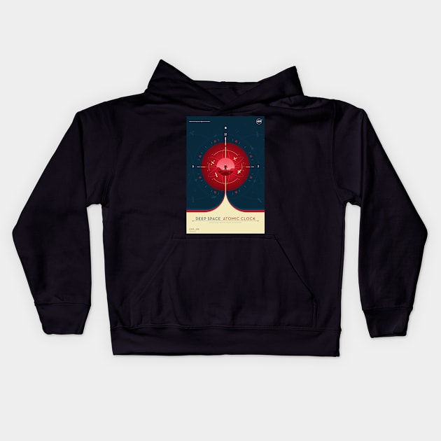 NASA Atomic Clock Mission Red Kids Hoodie by RockettGraph1cs